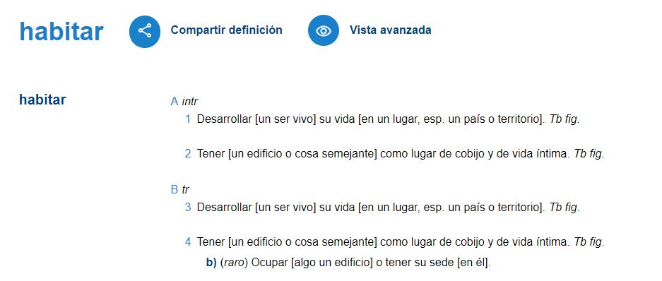 Figura 7. Artículo de habitar del DEA (vista estándar)