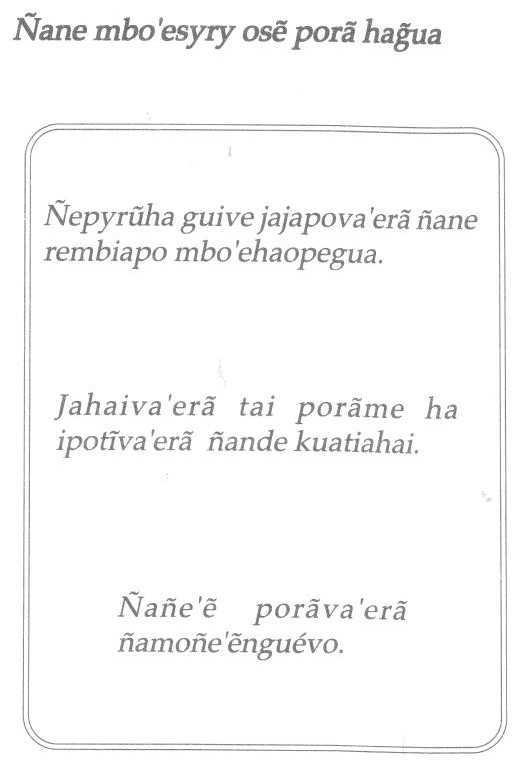 Figura 1. Extracto tomado de Ñane Irũ 3 (1995)