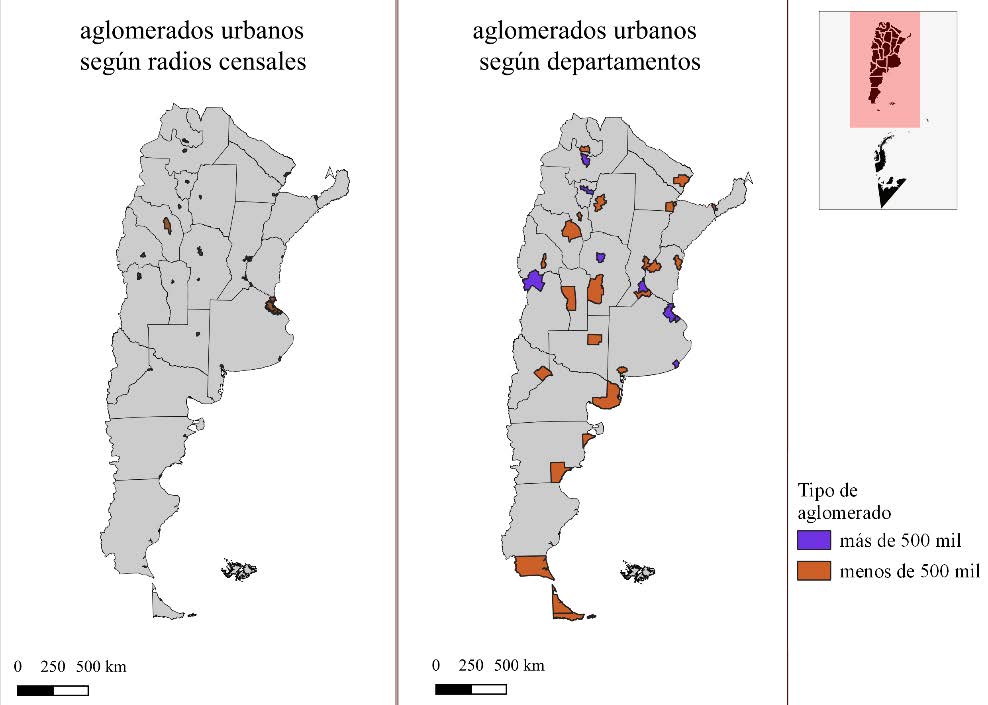 Figura 5. Los 31 aglomerados urbanos según la Encuesta Permanente de Hogares y la adaptación propuesta.