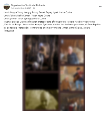 Figura 1. Publicación de Facebook de la organización del omta