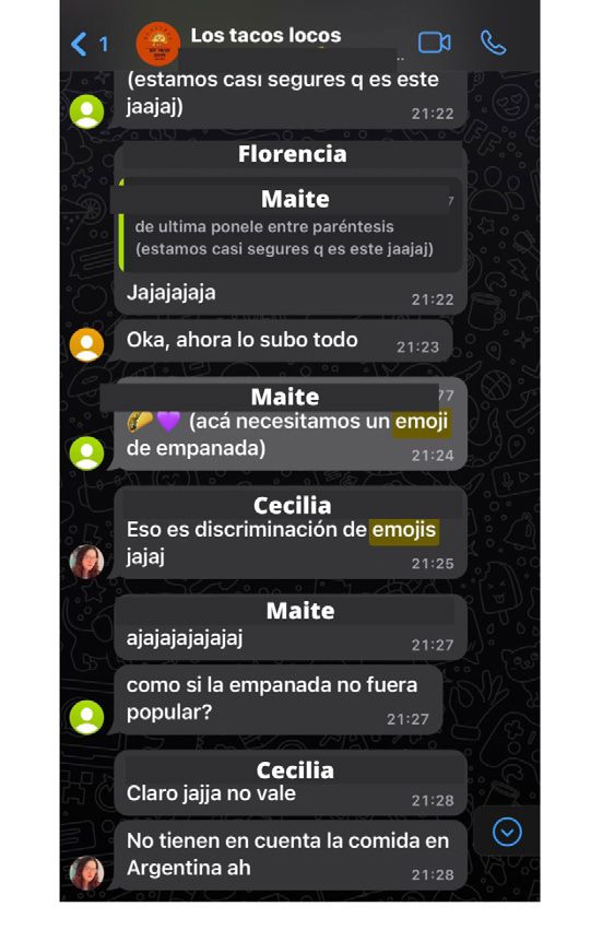 Figura 6. Captura de pantalla de conversación